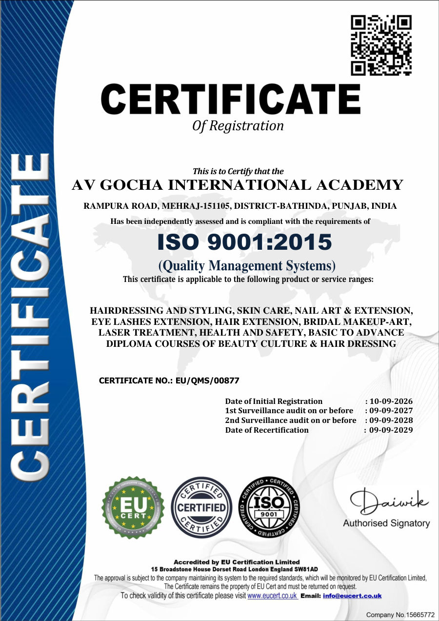 ISO 9001:2015 certificate of registration issued by EU Certification Limited